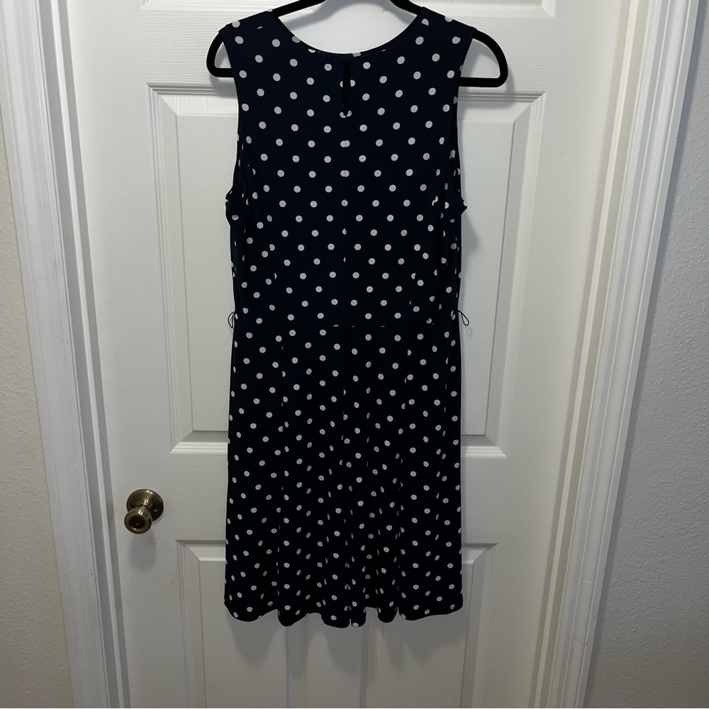 Ralph Lauren navy blue white polka dot dress size 14 - Picture 5 of 5
